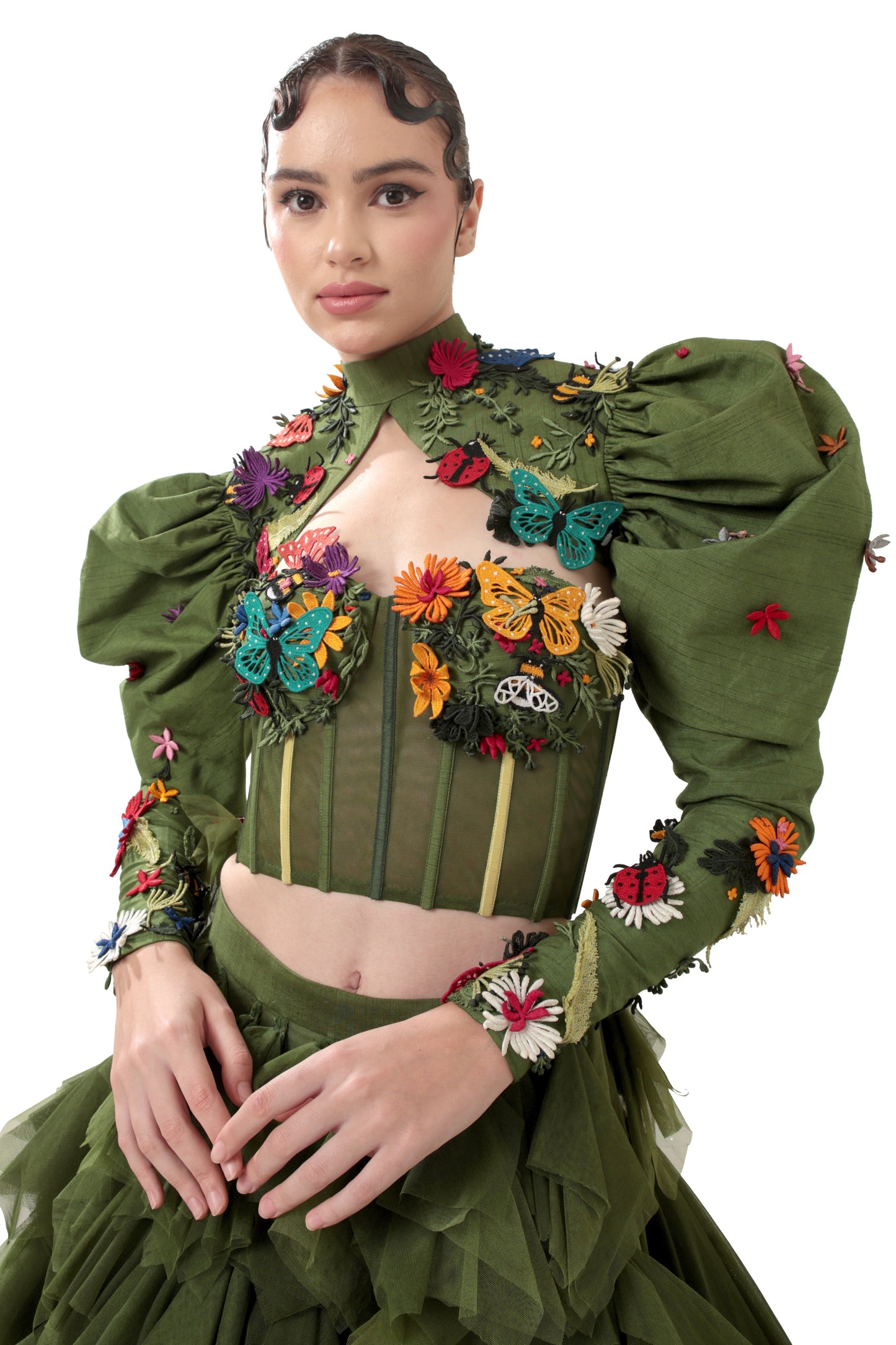 GREEN FANTASY LEHENGA SET