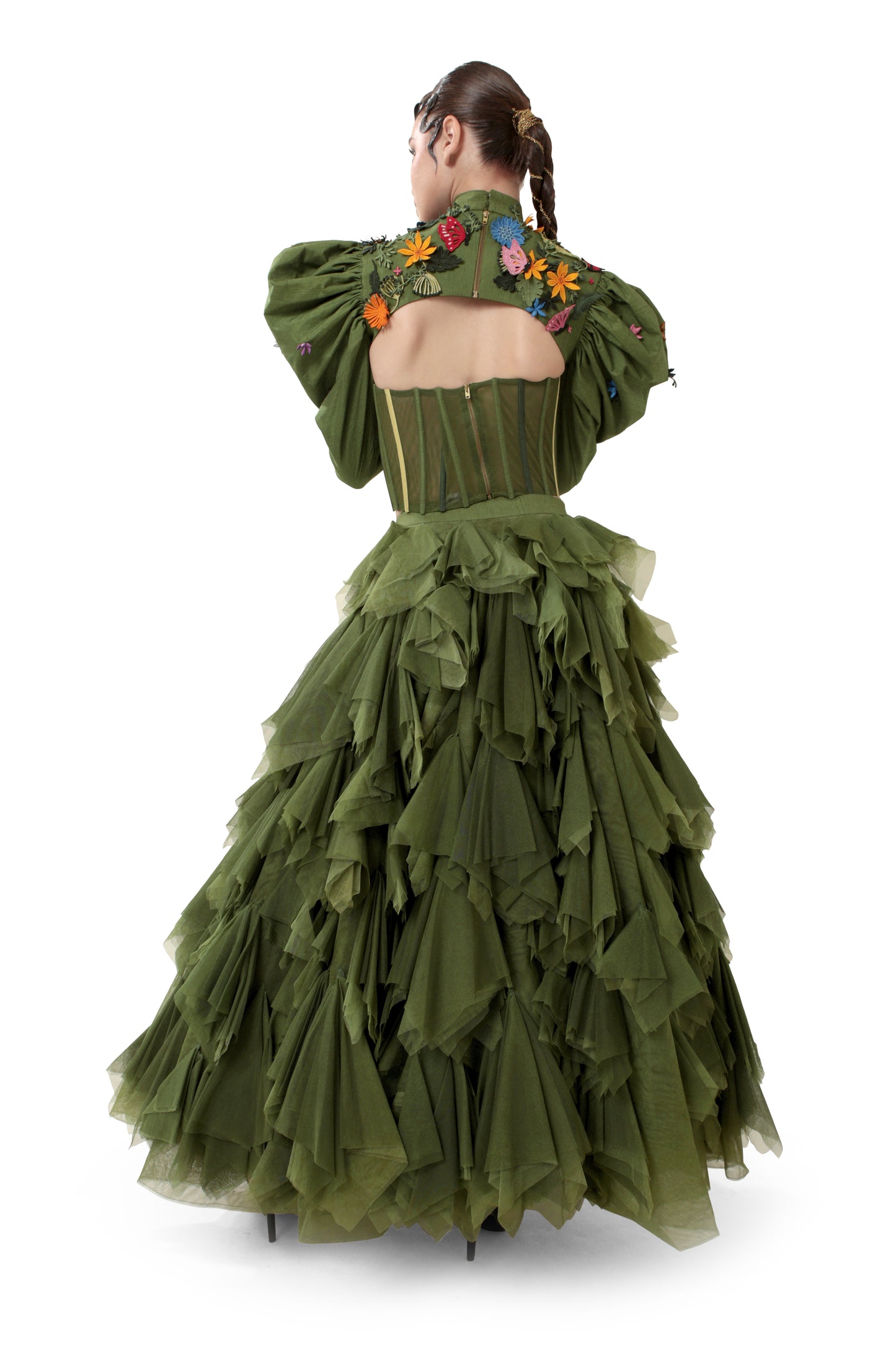 GREEN FANTASY LEHENGA SET