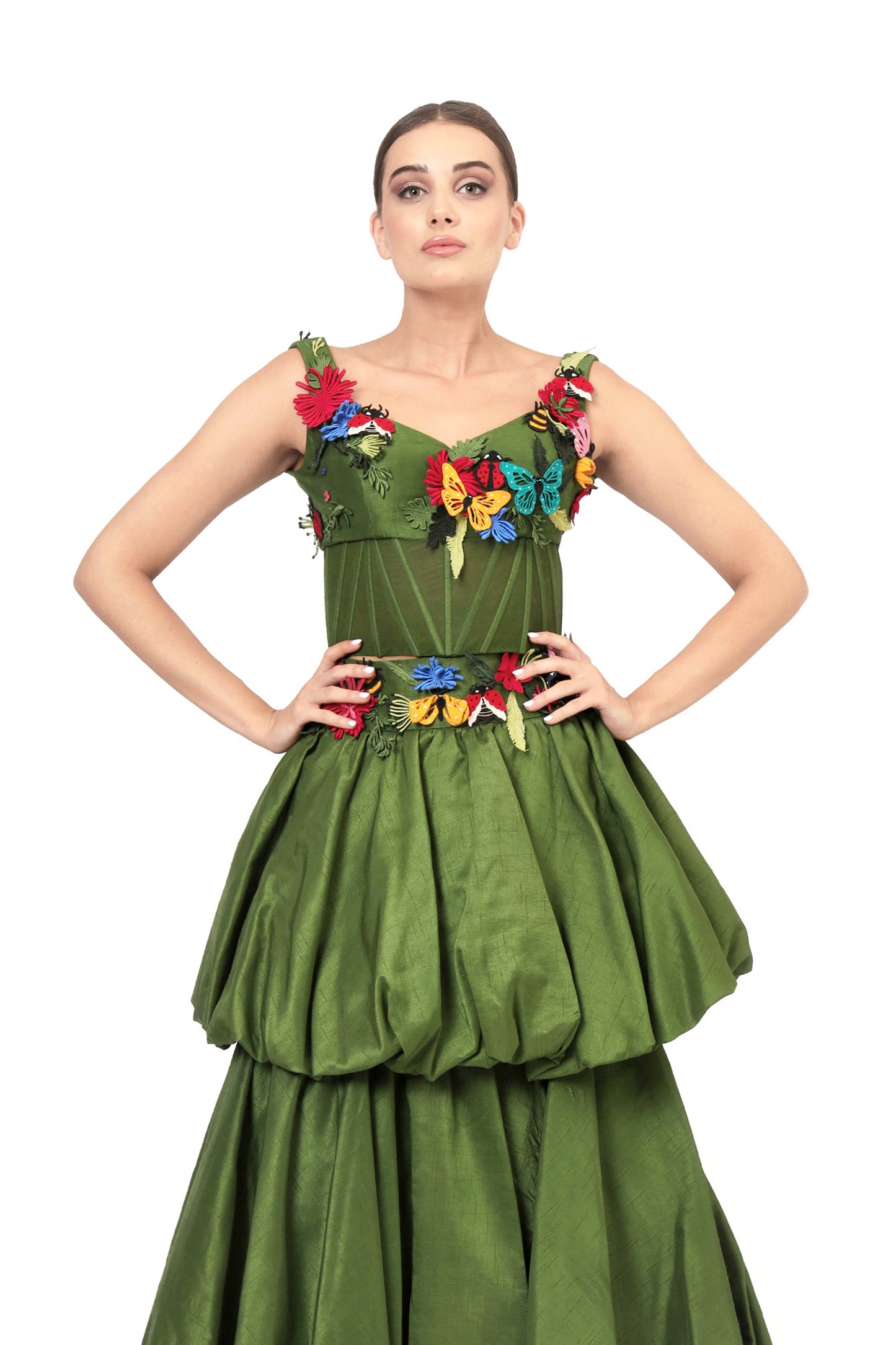 GREEN HIDEAWAY CORSET TOP