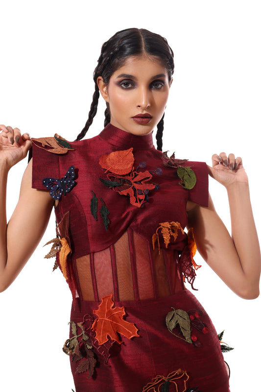 Modo Caldo red corset dress