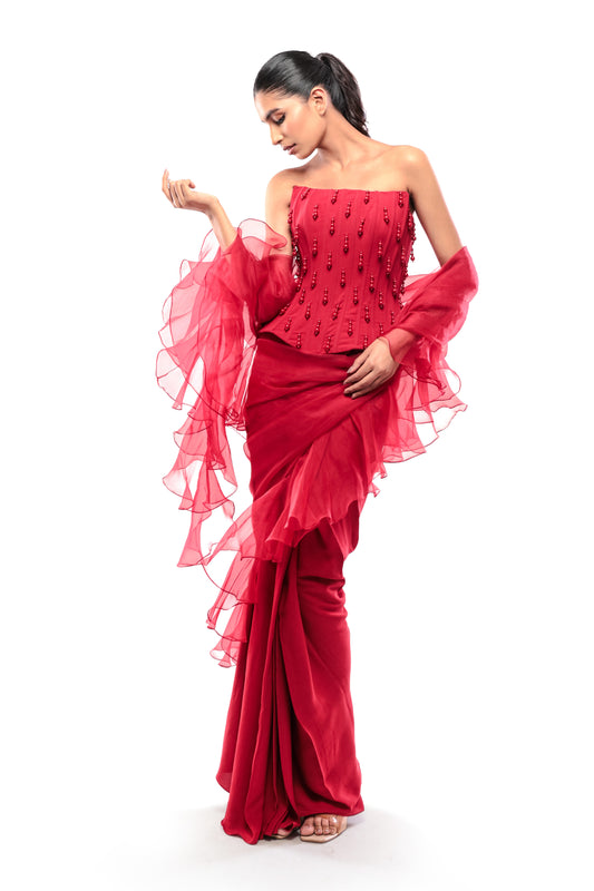 RED EVERLASTING LOVE SAREE