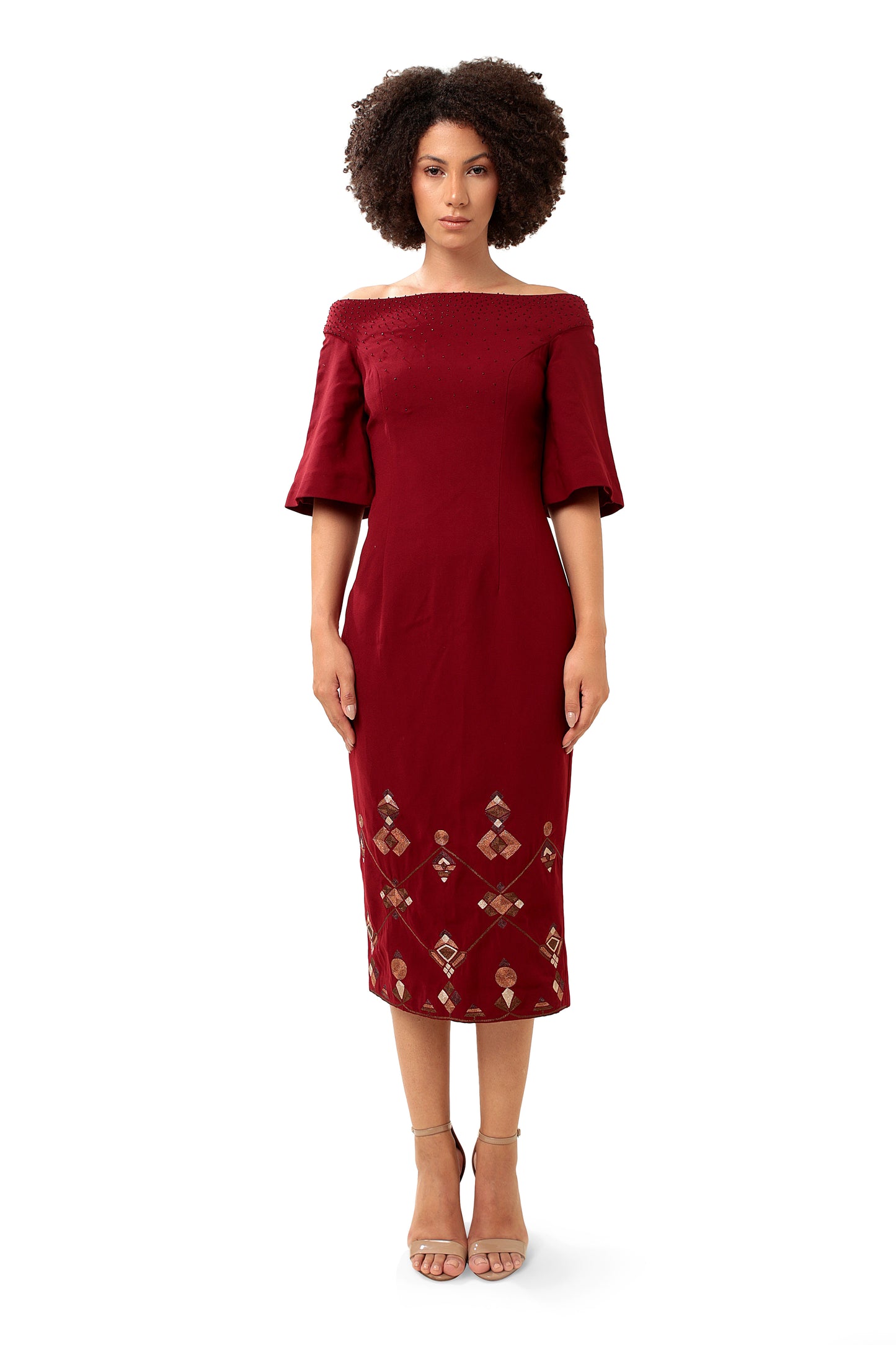 RED CUTTING EDGE DRESS