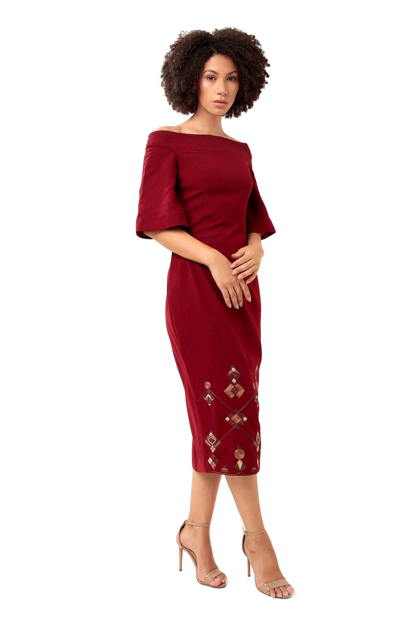 RED CUTTING EDGE DRESS