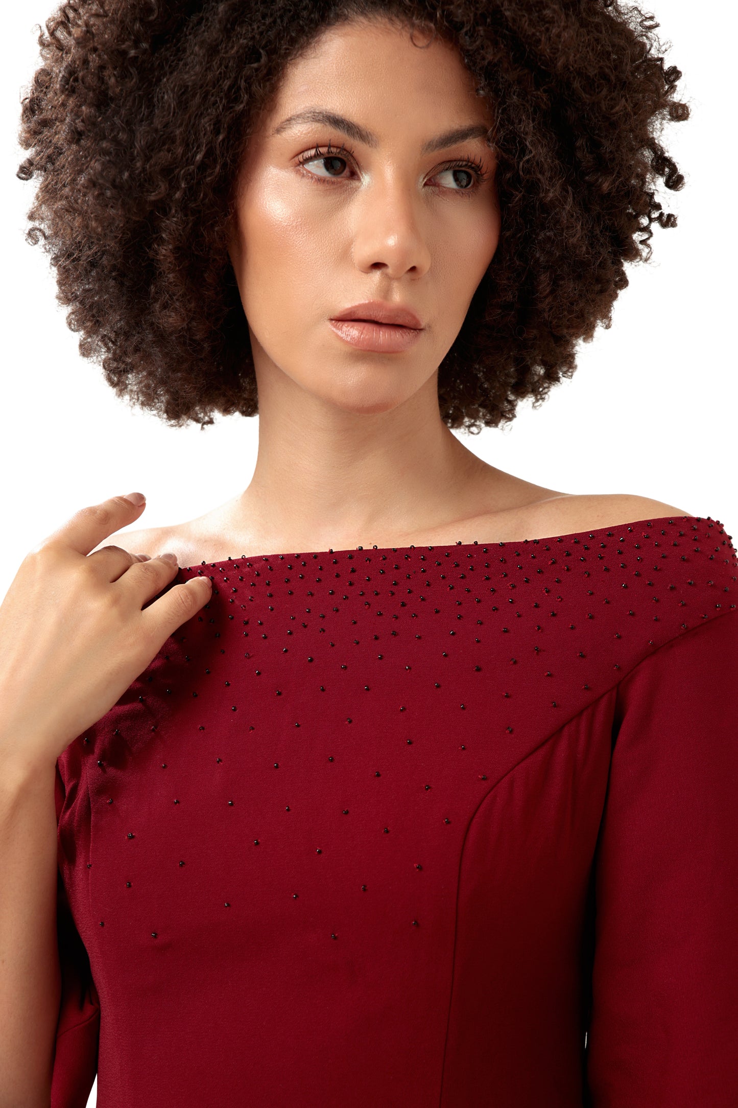 RED CUTTING EDGE DRESS