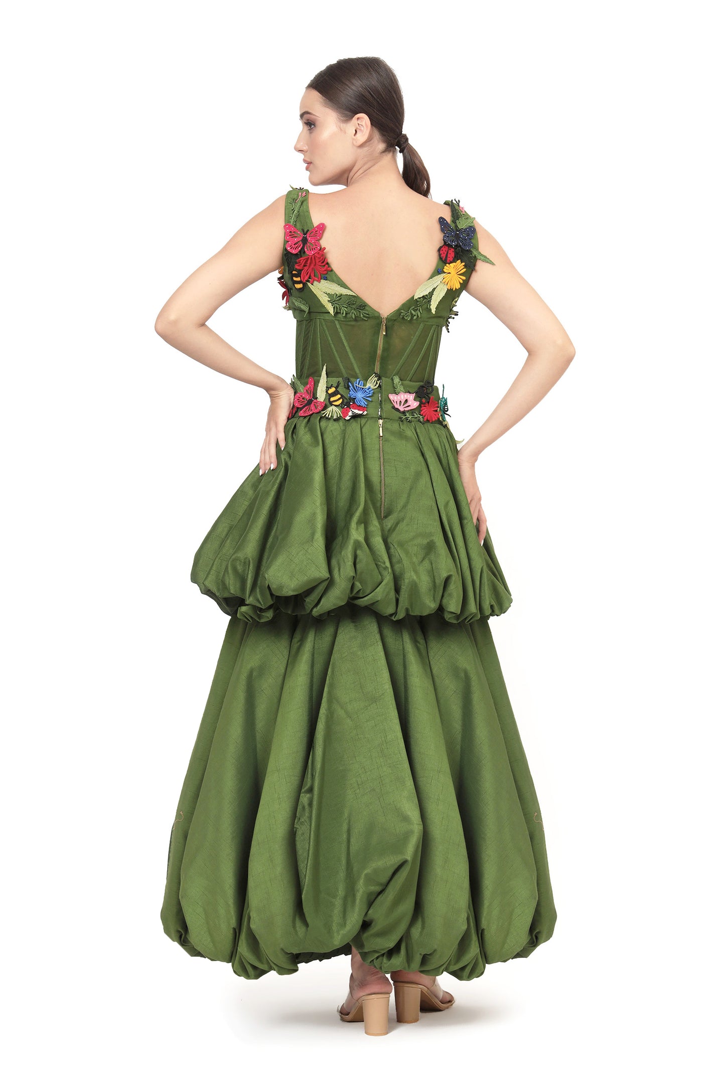 GREEN HIDEAWAY CORSET TOP