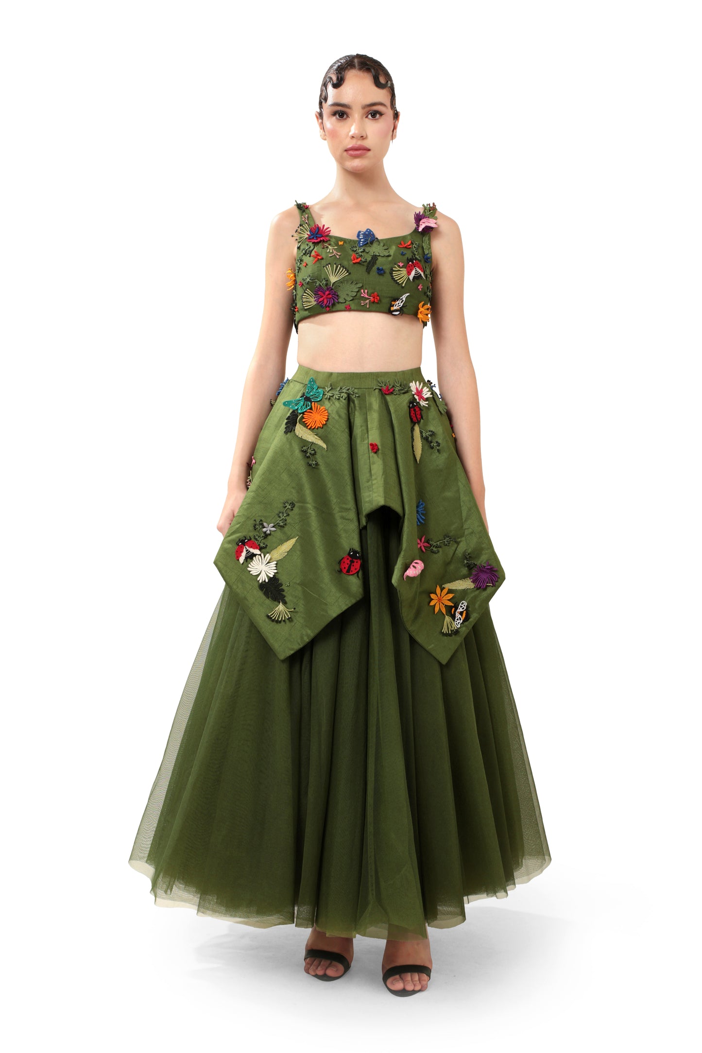 GREEN SECLUDE BLOUSE TOP