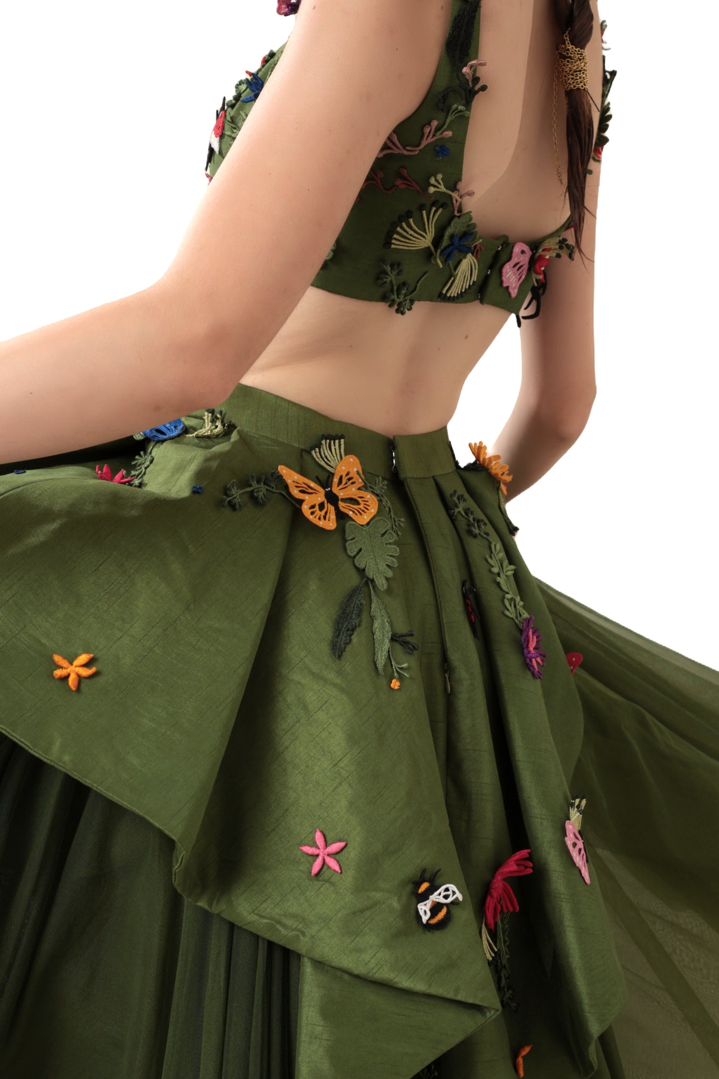 GREEN SECLUDE LEHENGA SET