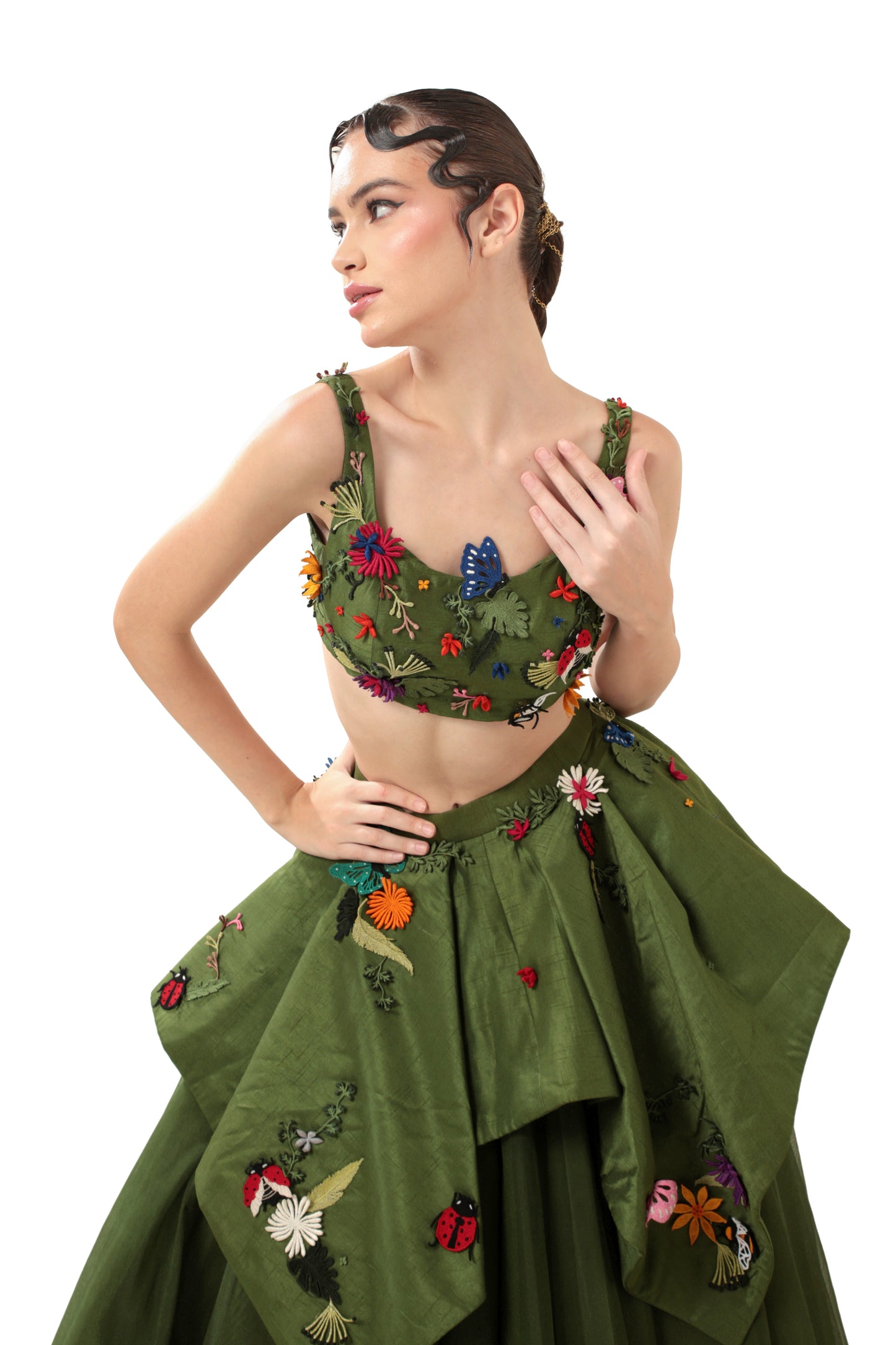 GREEN SECLUDE LEHENGA SET