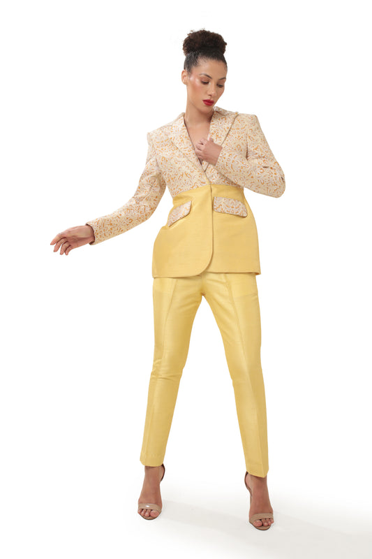 Modo Caldo Sustainable Silk Yellow Blazer