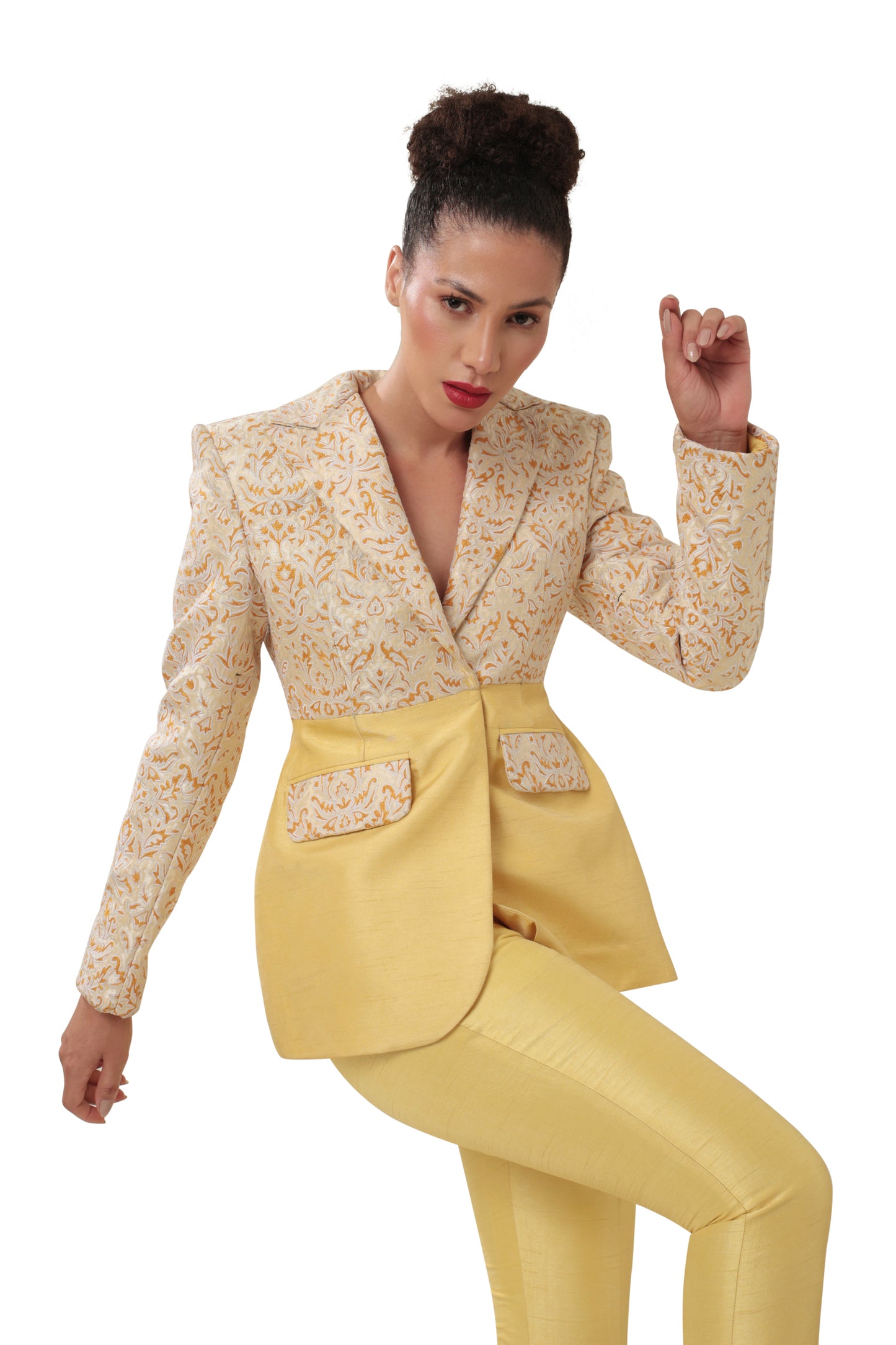 YELLOW OMICRON BLAZER SET