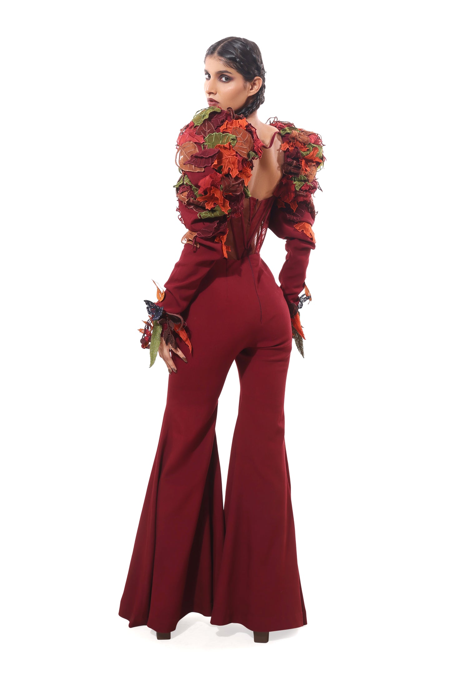 RED JUNGLE CANOPY JUMPSUIT