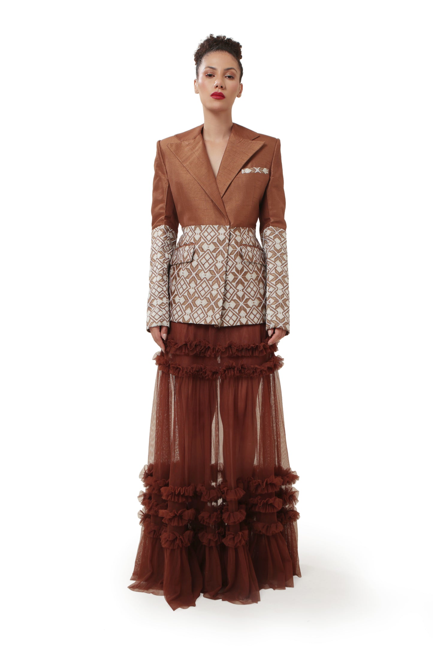 BROWN PARAMOUNT BLAZER SET