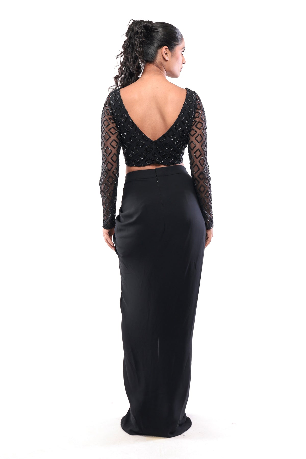 BLACK OBSIDIAN TRELLIS CROPTOP