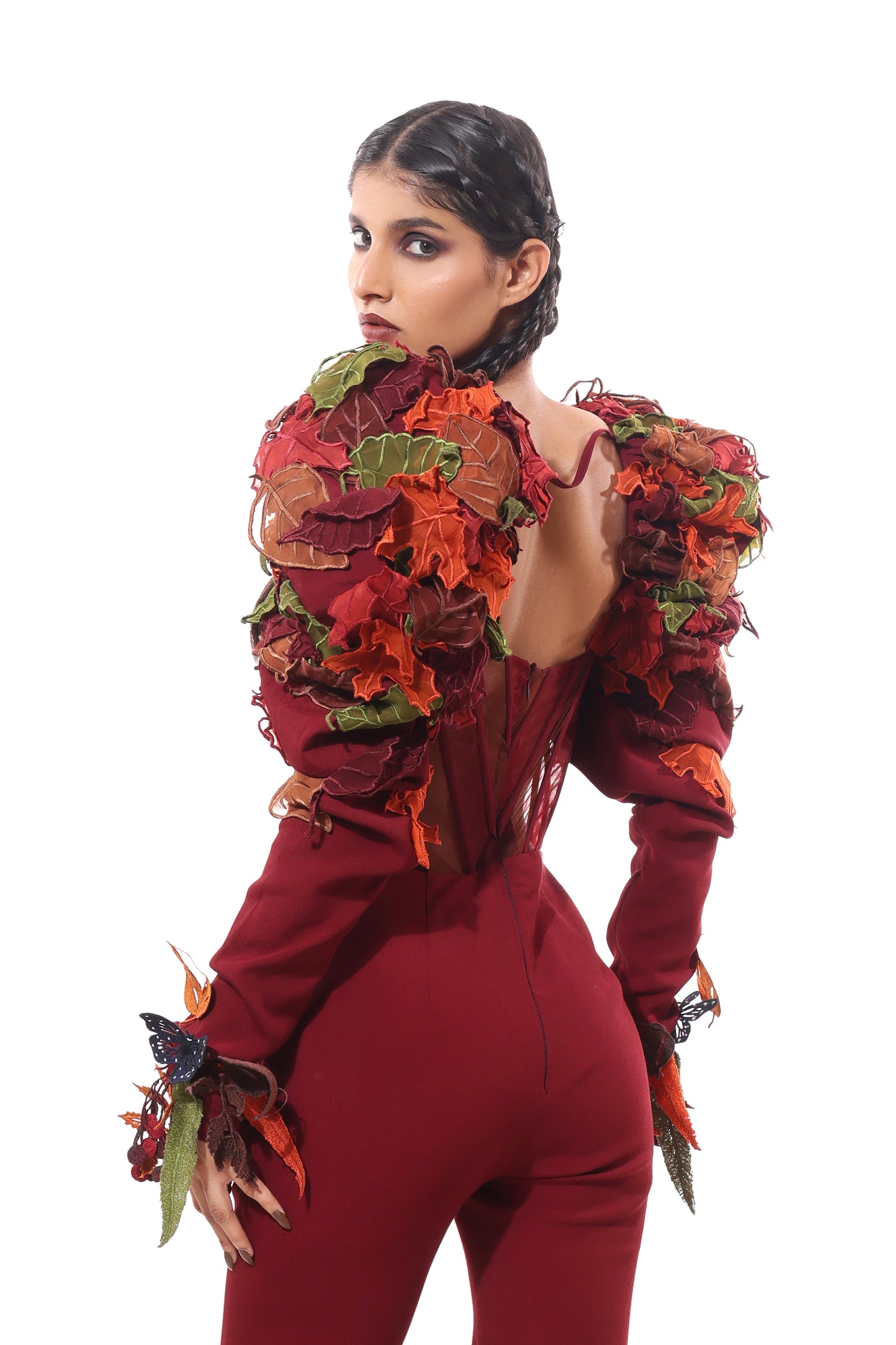 RED JUNGLE CANOPY JUMPSUIT