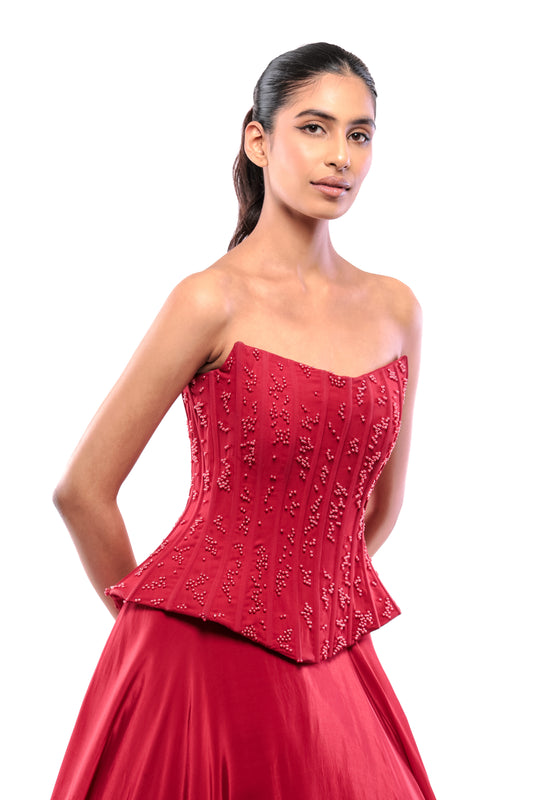 RED DEVOTION CORSET TOP
