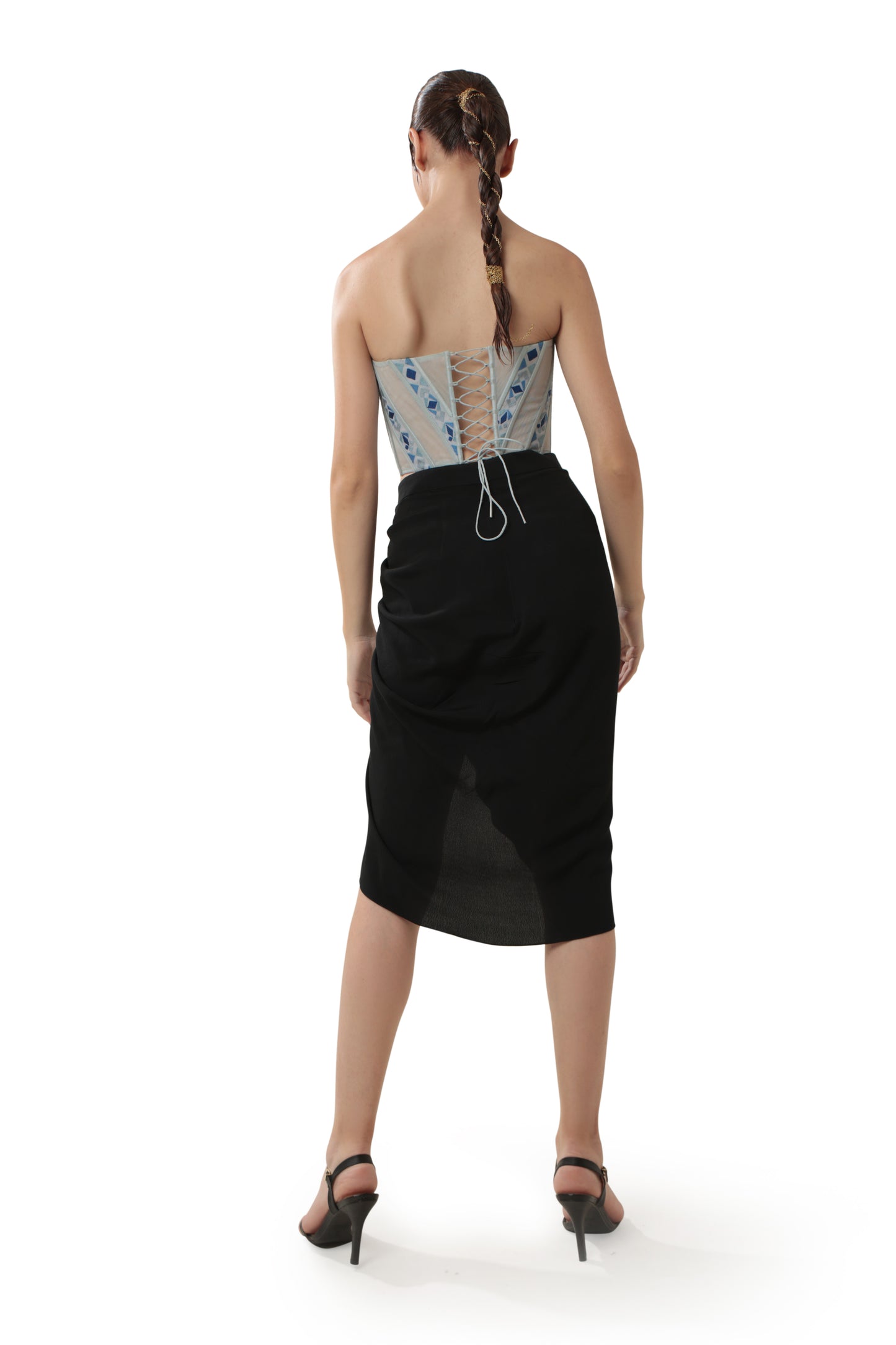 BLUE CALM CREST CORSET TOP