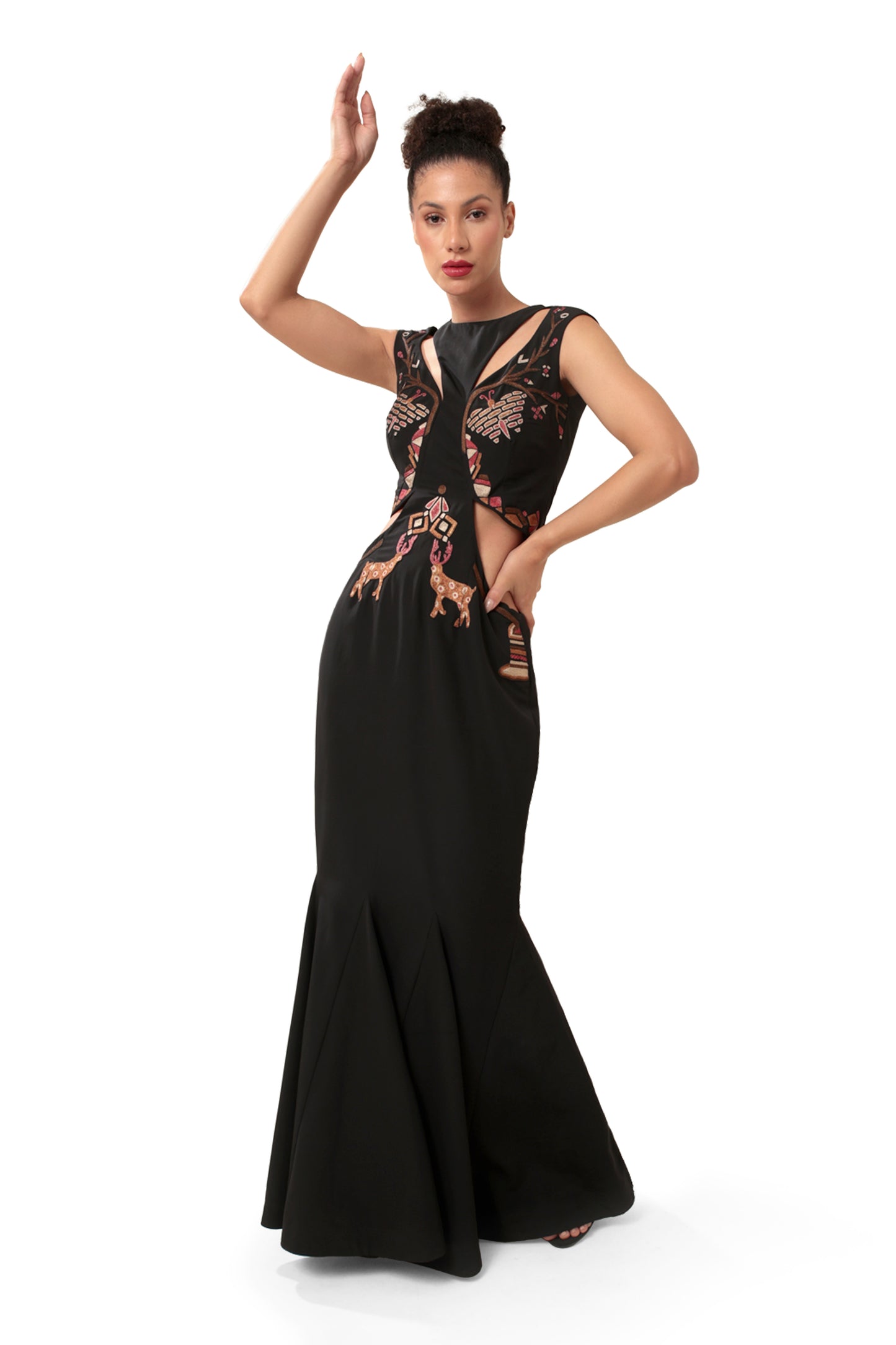 BLACK CONFIDENT CUT DRESS