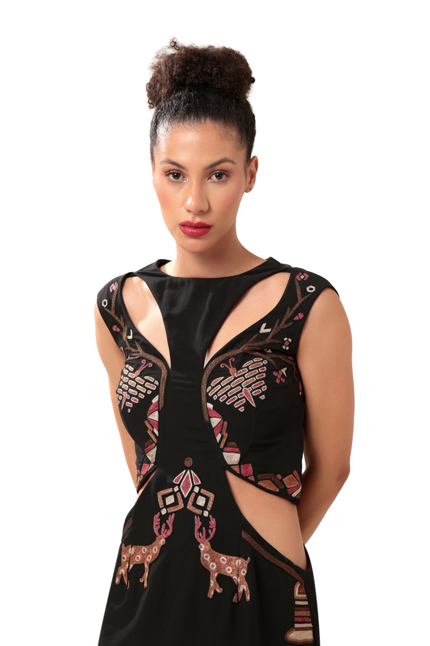 BLACK CONFIDENT CUT DRESS