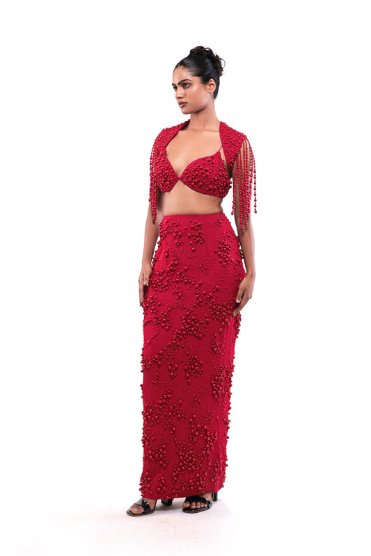 RED EVERMORE SKIRT SET