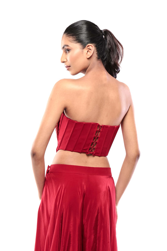 RED DIVINE LOVE CORSET TOP