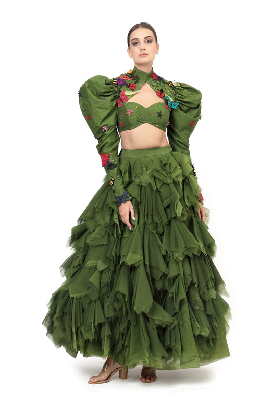 GREEN EUPHORIA LEHENGA SET