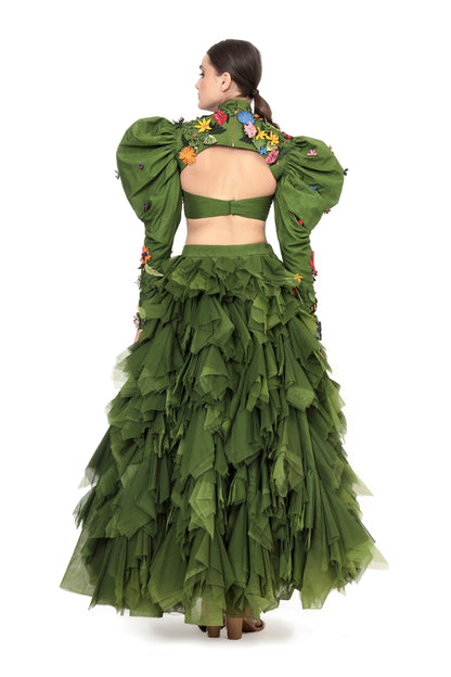 GREEN EUPHORIA LEHENGA SET