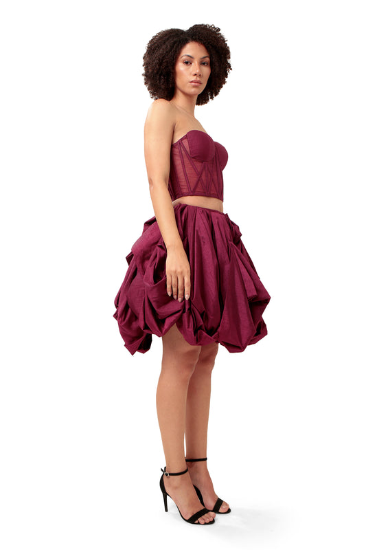 PURPLE INTIMACY CORSET AND SKIRT