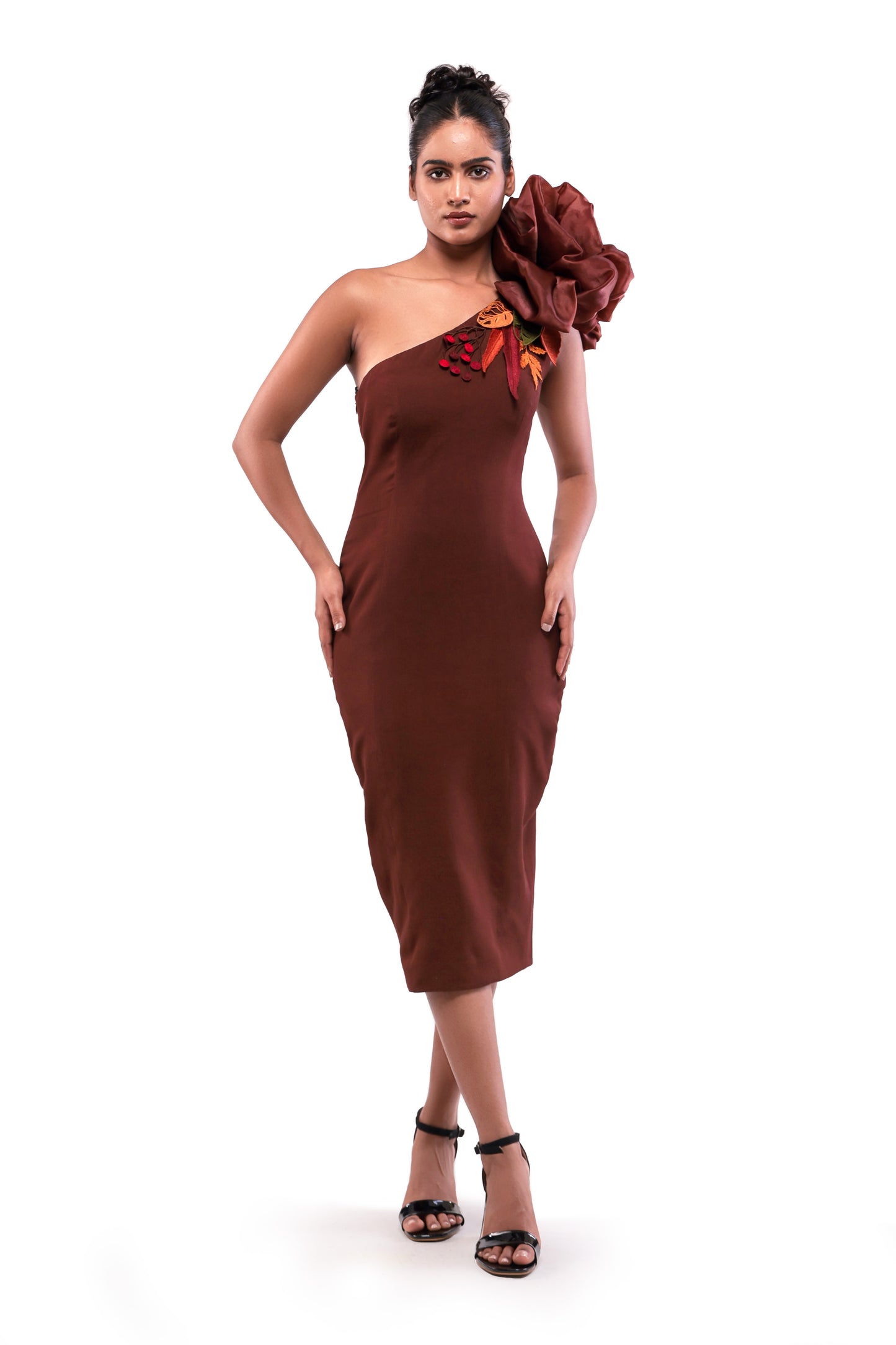 BROWN MAHAGONY DRESS