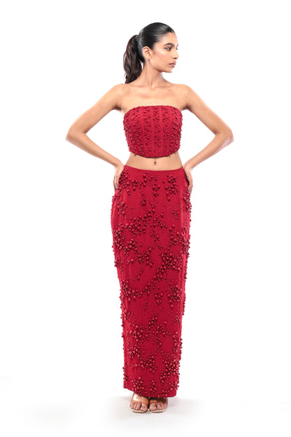 RED CUPID'S WHISPER SKIRT SET