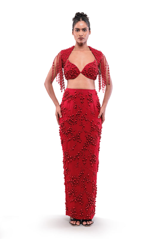 RED EVERMORE SKIRT SET