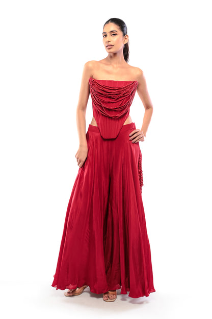RED DIVINE LOVE PANT SET