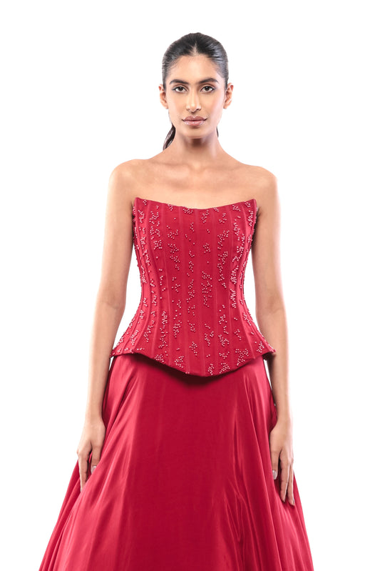 RED DEVOTION CORSET TOP