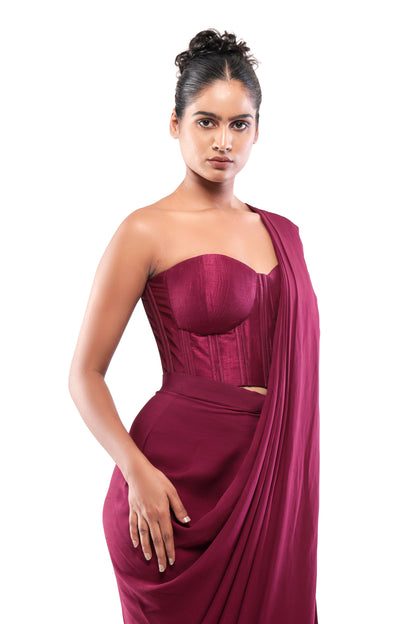 WINE CORSET TOP