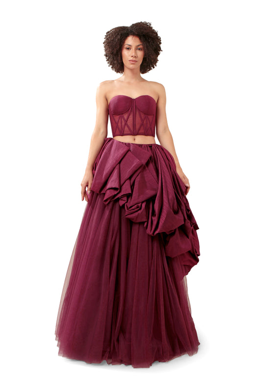 PURPLE INFINITY CORSET AND SKIRT