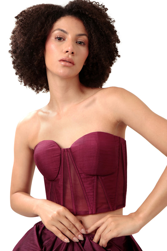 PURPLE COMMITMENT CORSET TOP