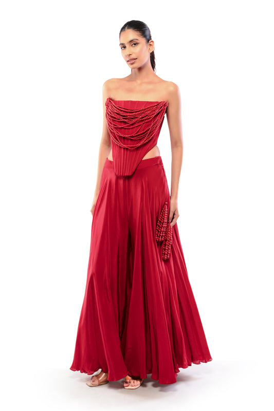 RED DIVINE LOVE PANT SET