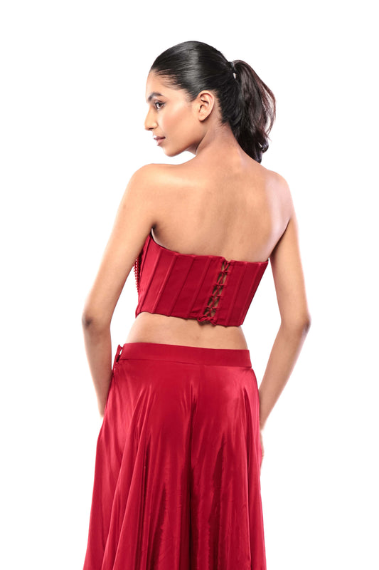 RED DIVINE LOVE CORSET TOP