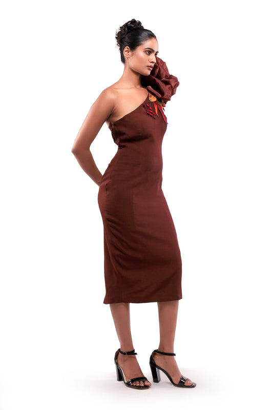 BROWN MAHAGONY DRESS