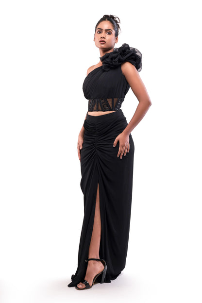 BLACK OBSIDIAN CORSAGE SET