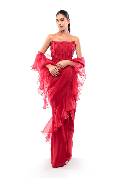 RED EVERLASTING LOVE SAREE