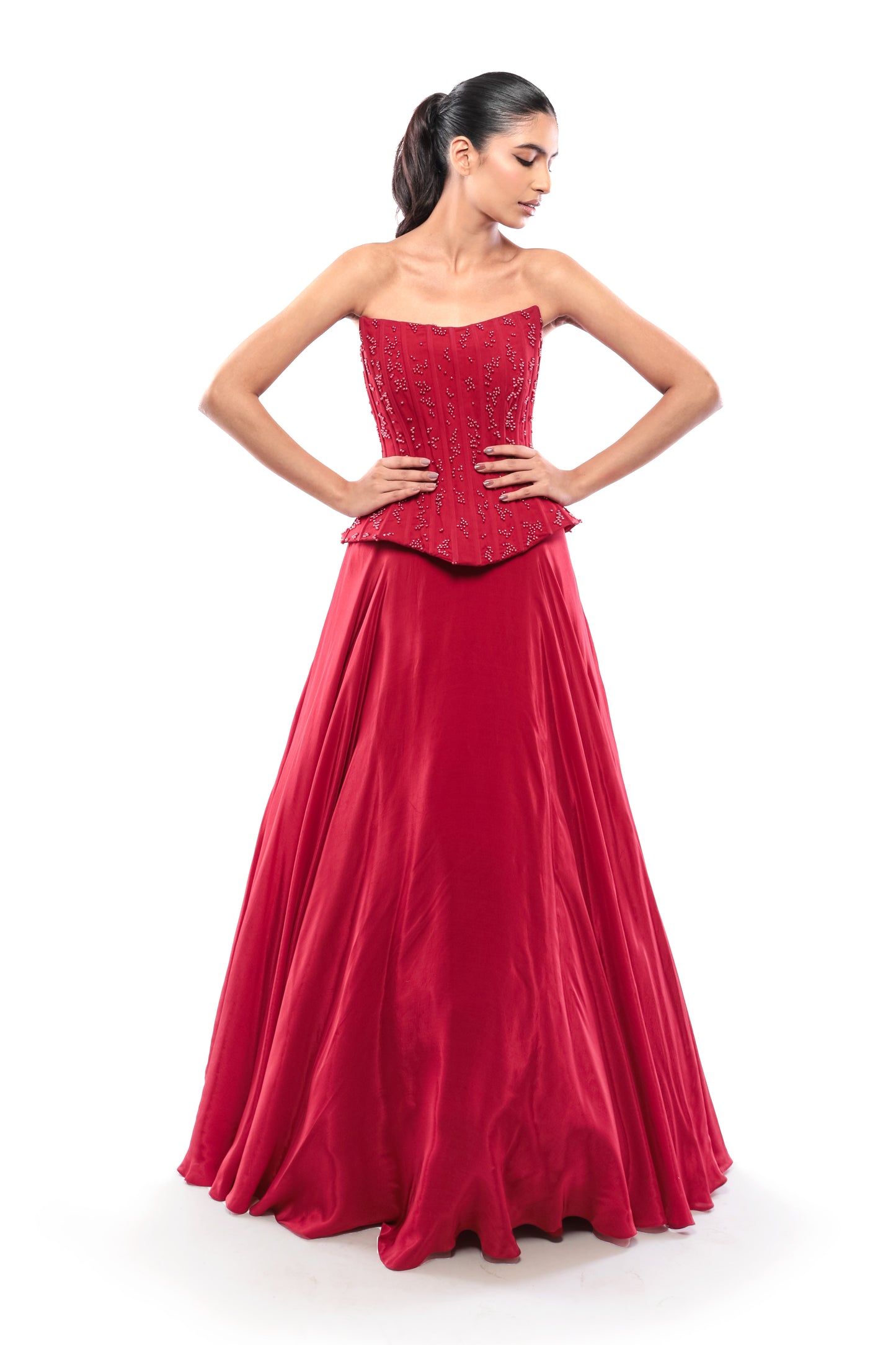 RED DEVOTION LEHENGA SET