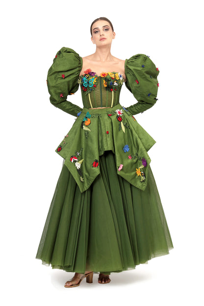 GREEN NIRVANA LEHENGA SET