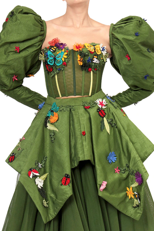 GREEN NIRVANA CORSET TOP