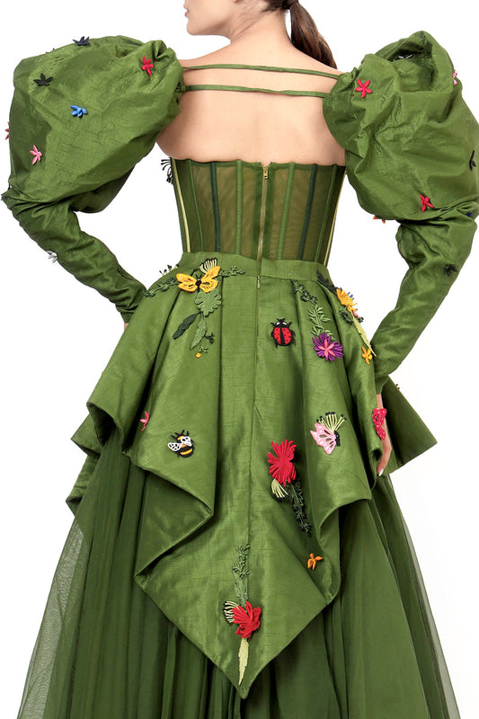 GREEN NIRVANA CORSET TOP