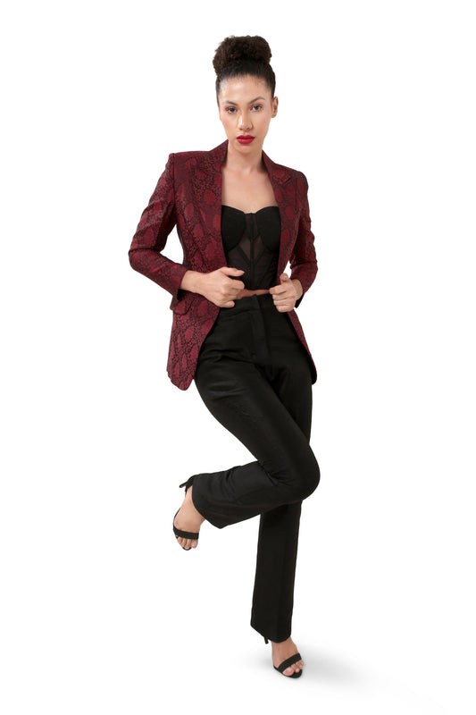 RED OMERTA BLAZER SET