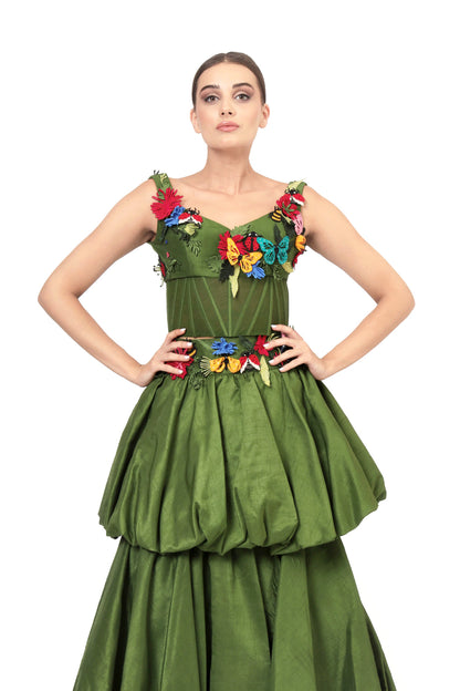 GREEN HIDEAWAY CORSET TOP
