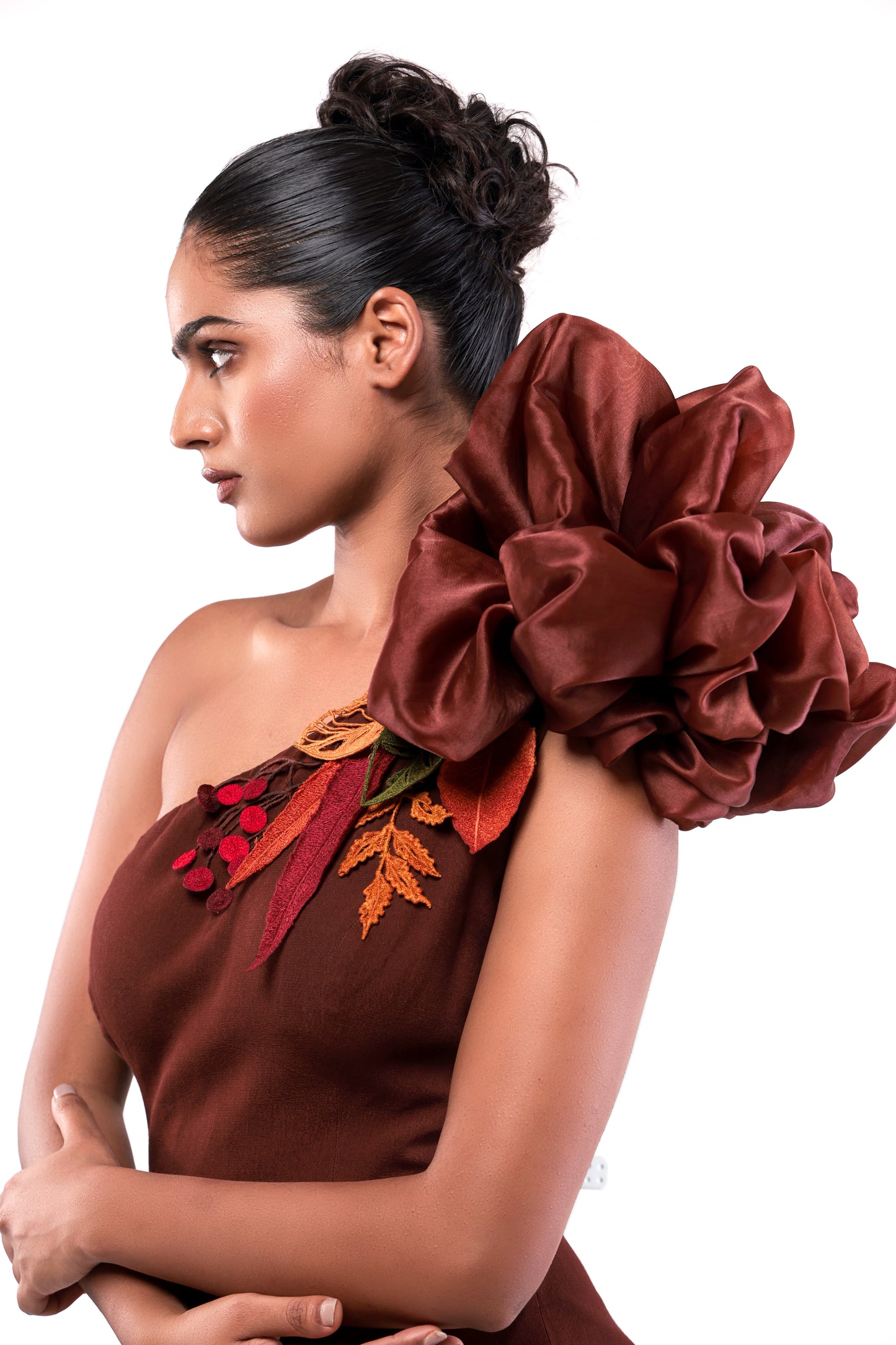 BROWN MAHAGONY DRESS