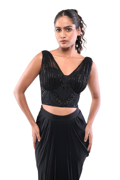 BLACK MIDNIGHT MIRAGE CORSET TOP