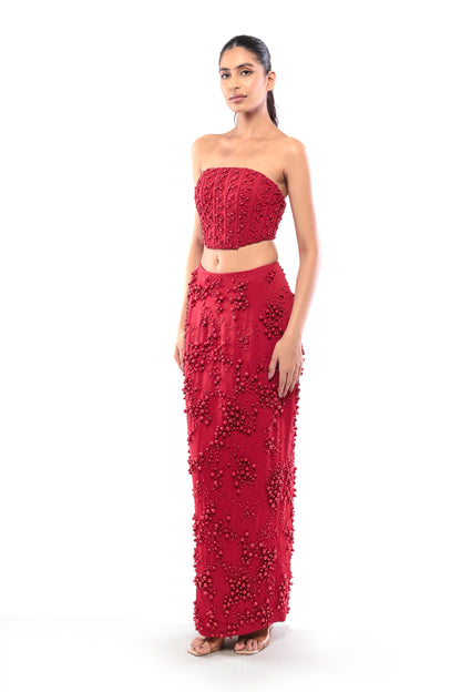 RED CUPID'S WHISPER SKIRT SET