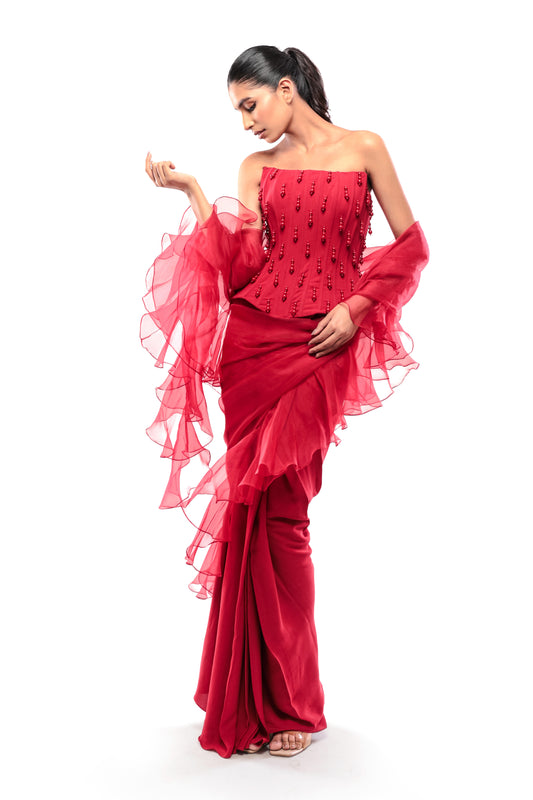 RED EVERLASTING LOVE SAREE